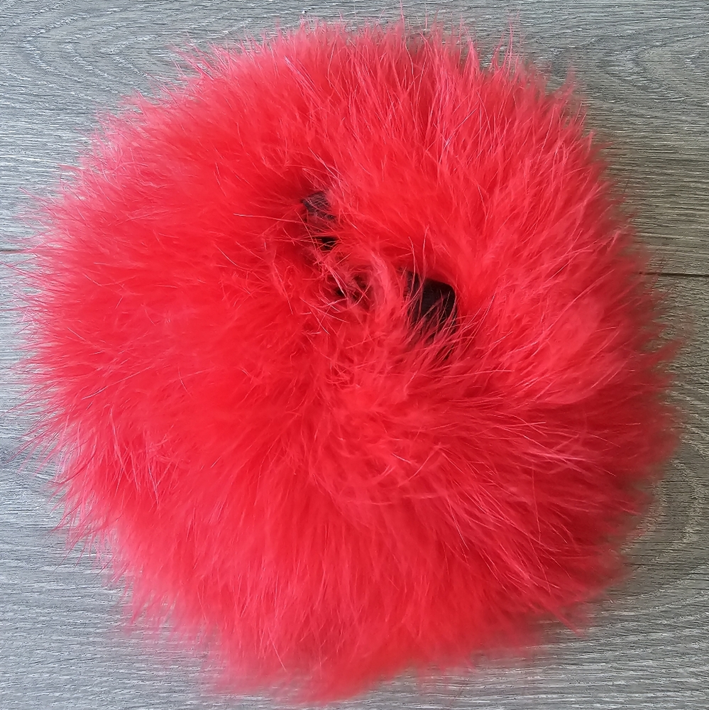 Vibrant Red Fluffy Headpiece